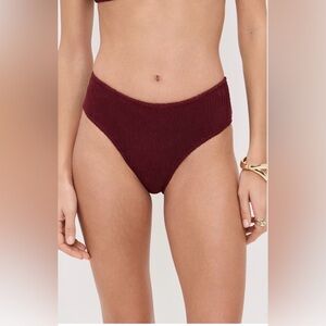 OAS red high waisted bikini bottoms Size L #swimwear #highwaisted